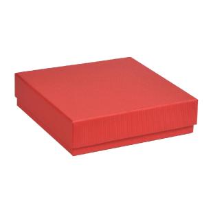 Boîte cloche carton rouge rainuré 14.5x14.5x3.6cm