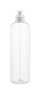 Flacon PET transparent 500 ml avec capsule push-pull