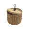 Petite boîte ronde en paille de bambou 8cm (d)