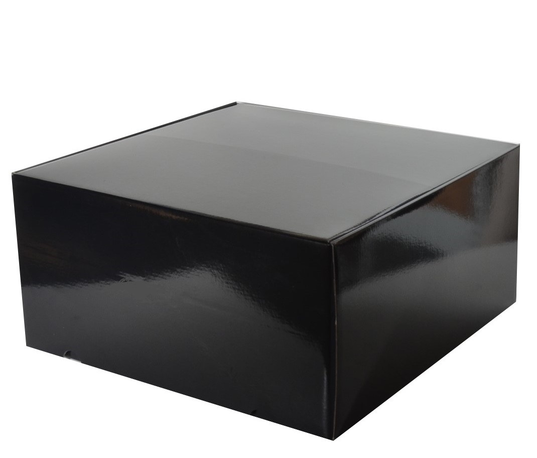Boîte d'emballage en carton noir brillant 41 cm (lot de 10)