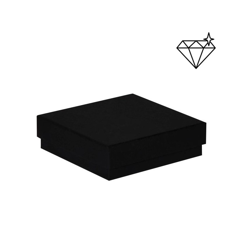 Ecrin bijoux carton noir 16.5x16.5x3cm