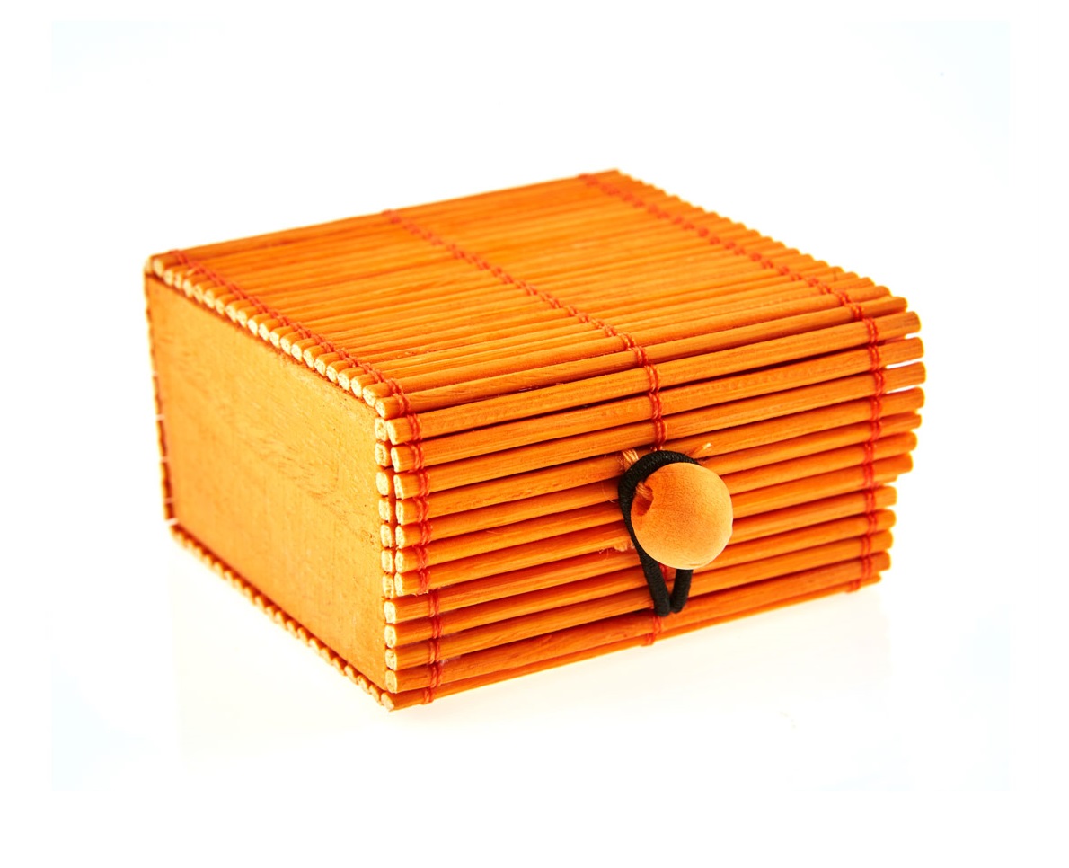Boîte ronde en paille de bambou 8 cm (d)
