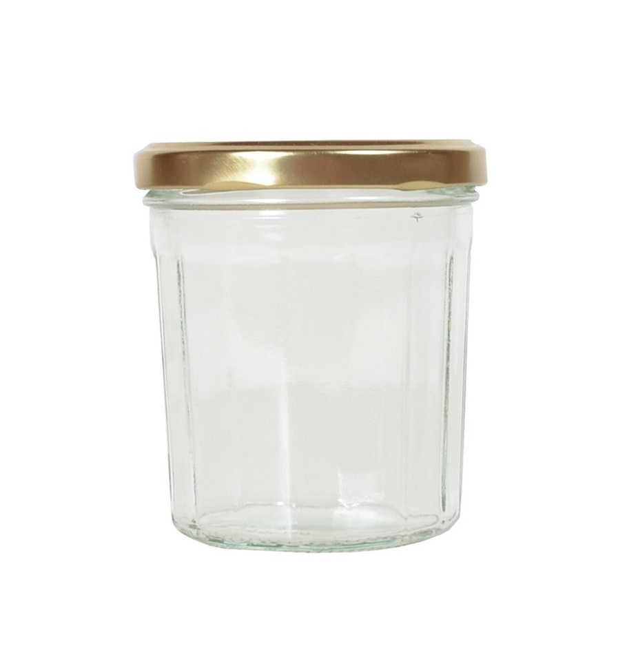Pot confiture verre 324 ml à facettes