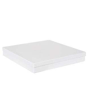 Boîte cloche carton blanc mat 35x35x5.3cm