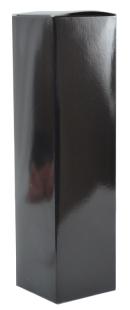Boîte à bouteille noir brillant à rabat 8,8x8,8x33cm