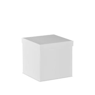 Boîte cloche en carton luxe blanc mat, cubique et auto-montable, 18 x 18 x 18 cm