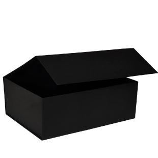 Boîte de luxe ultra plate, aimantée, en carton noir mat 40 cm