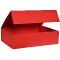 Boîte de luxe rouge mat à fermeture aimantée 44 cm ouverte