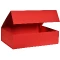 Boîte de luxe rouge mat à fermeture aimantée 44 cm ouverte