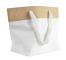 Sac luxe blanc mat/kraft cordon tissu 45x45x18cm
