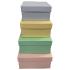 Boîte carton couvercle cloche couleur pastel par lot de 4 (rose, verte, jaune, bleu)