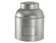 Boîte cylindrique à thé en métal argenté couvercle cloche 23.5x20.5cm